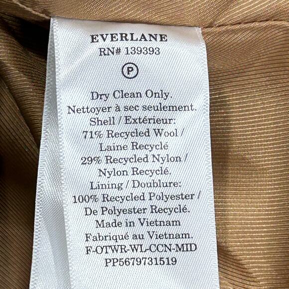 Everlane The Italian ReWool Cocoon Coat Camel Women XXS NWT - Picture 13 of 13